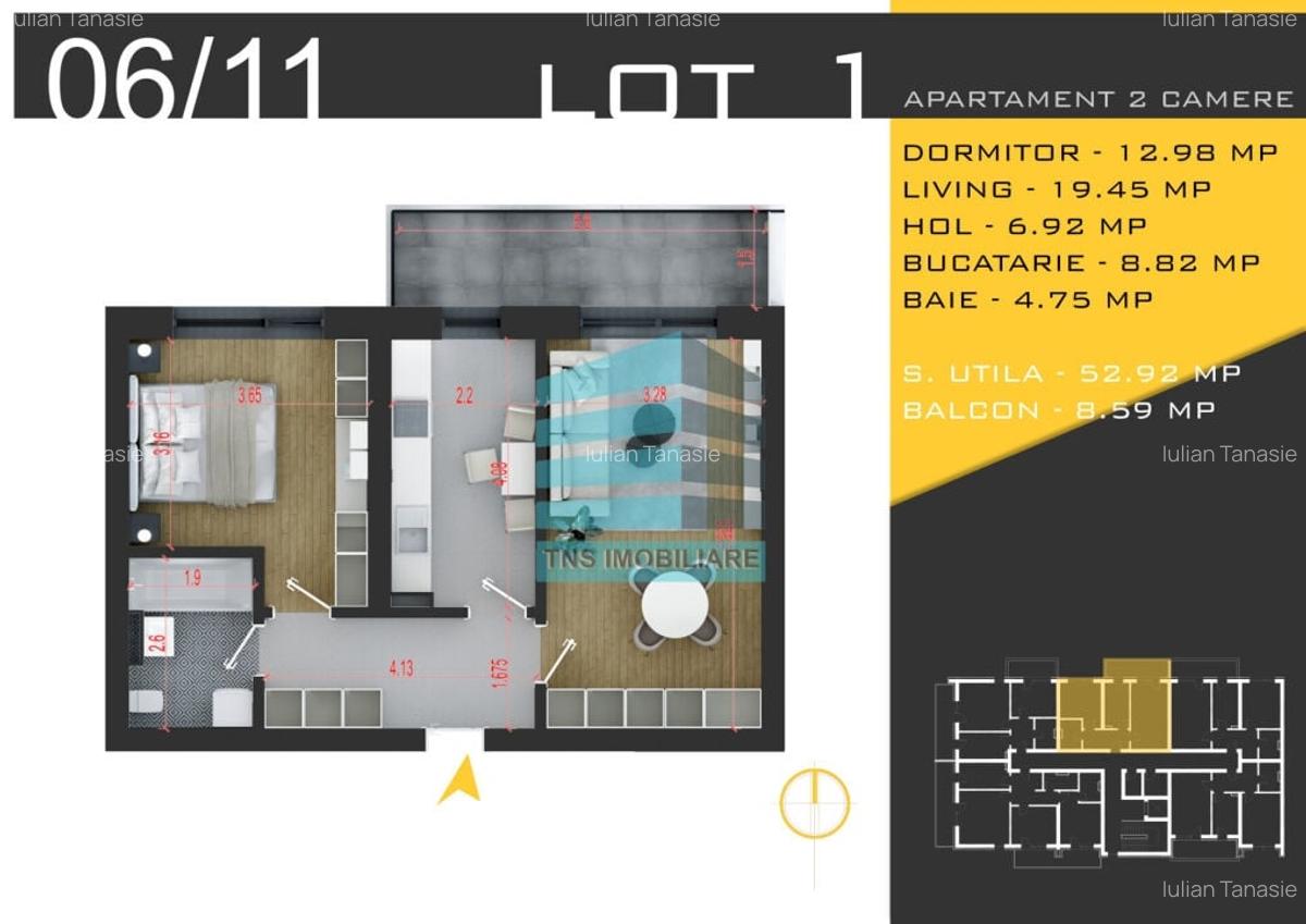 Apartament Modern 2 Camere, 61 Mp, Pallady  Nicolae Teclu - 5