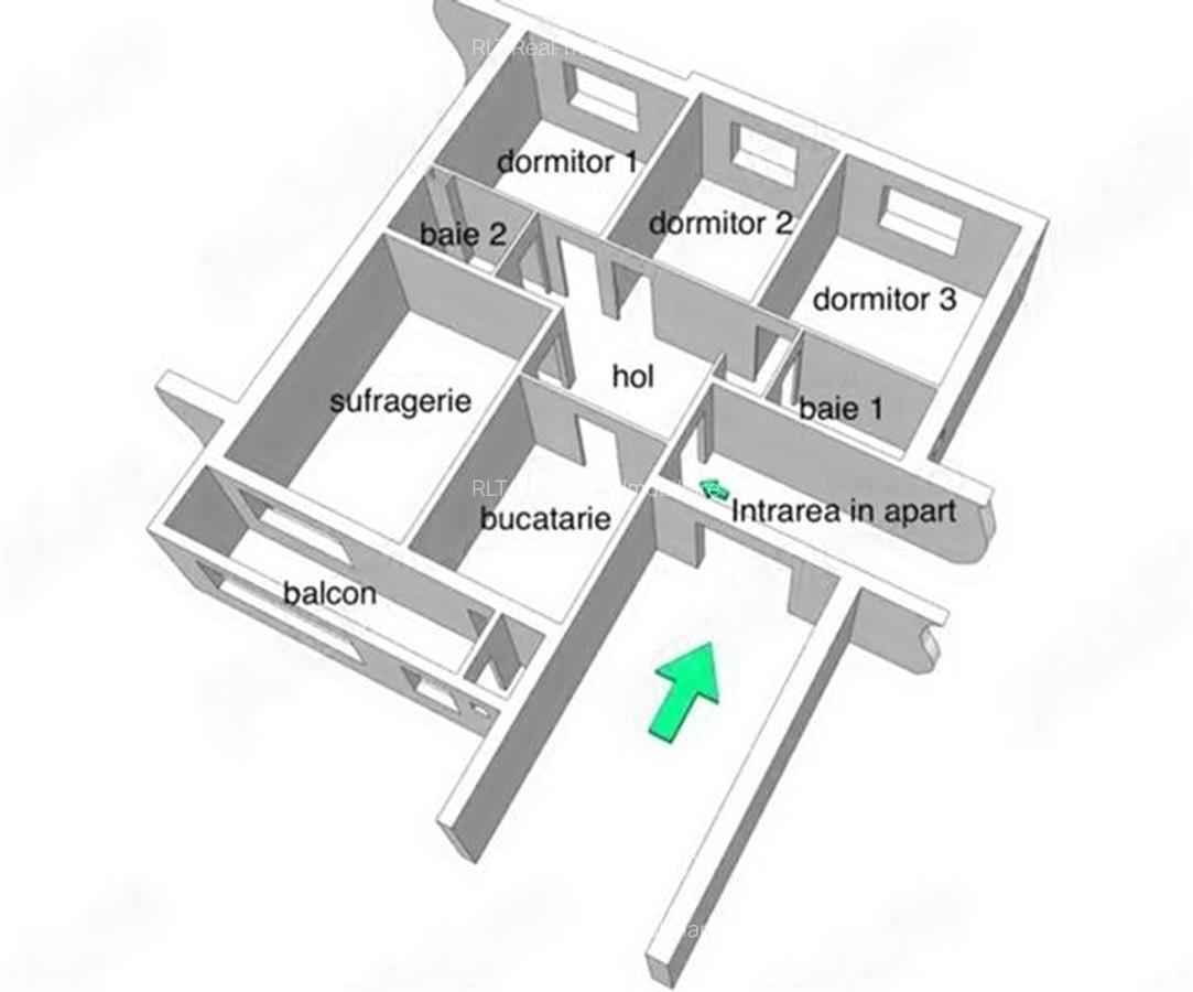 Apartament 4 camere decomandat intrare Racadau Penny - 7