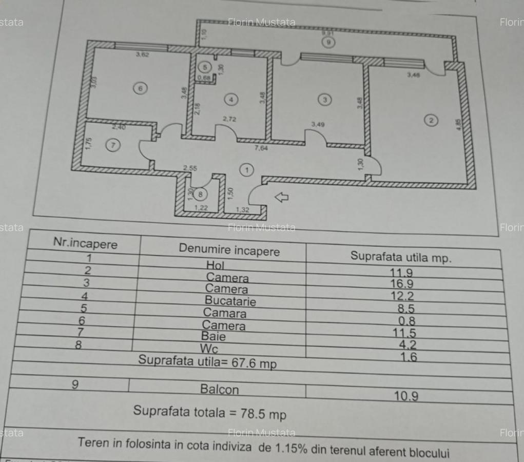 Apartament 3 camere Obor, mobilat utilat, suprafata 78mp - 2
