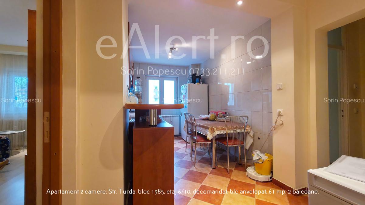 Apartament 2 camere, 61 mp, bloc 1985, 6/10, 2 balcoane, Str. Turda - 10