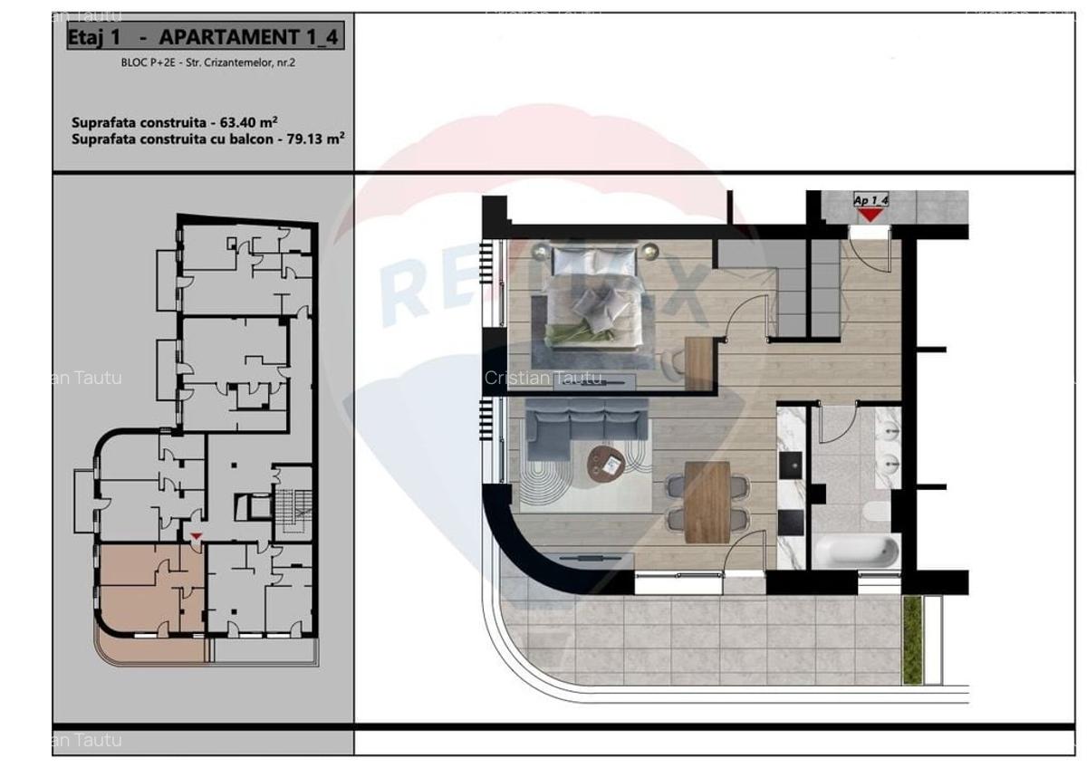 De Vanzare Apartament  2 camere cu 54 mpu in zona Bulevardul Dacia - 1