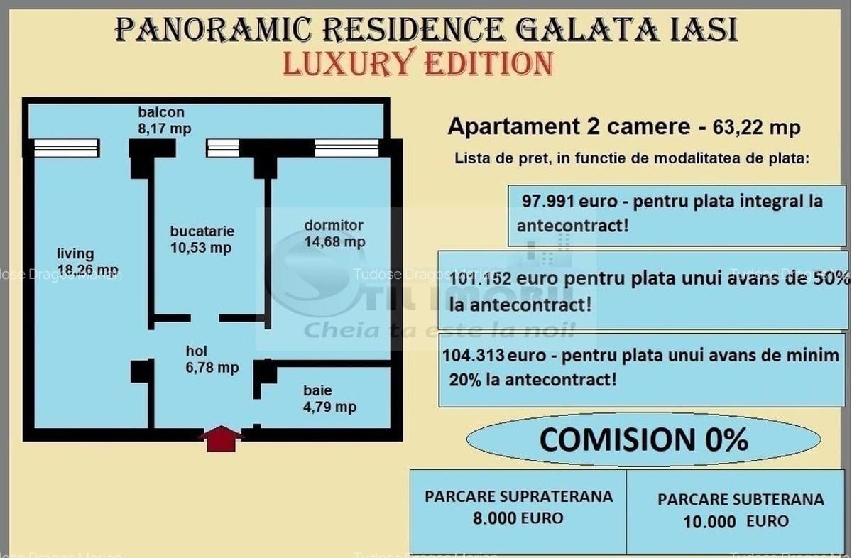 Apartament decomandat de vanzare in Iasi, Galata, 63,22 mp, bloc nou - 2 Apartament decomandat de vanzare in Iasi, Galata, 63,22 mp, bloc nou - 2