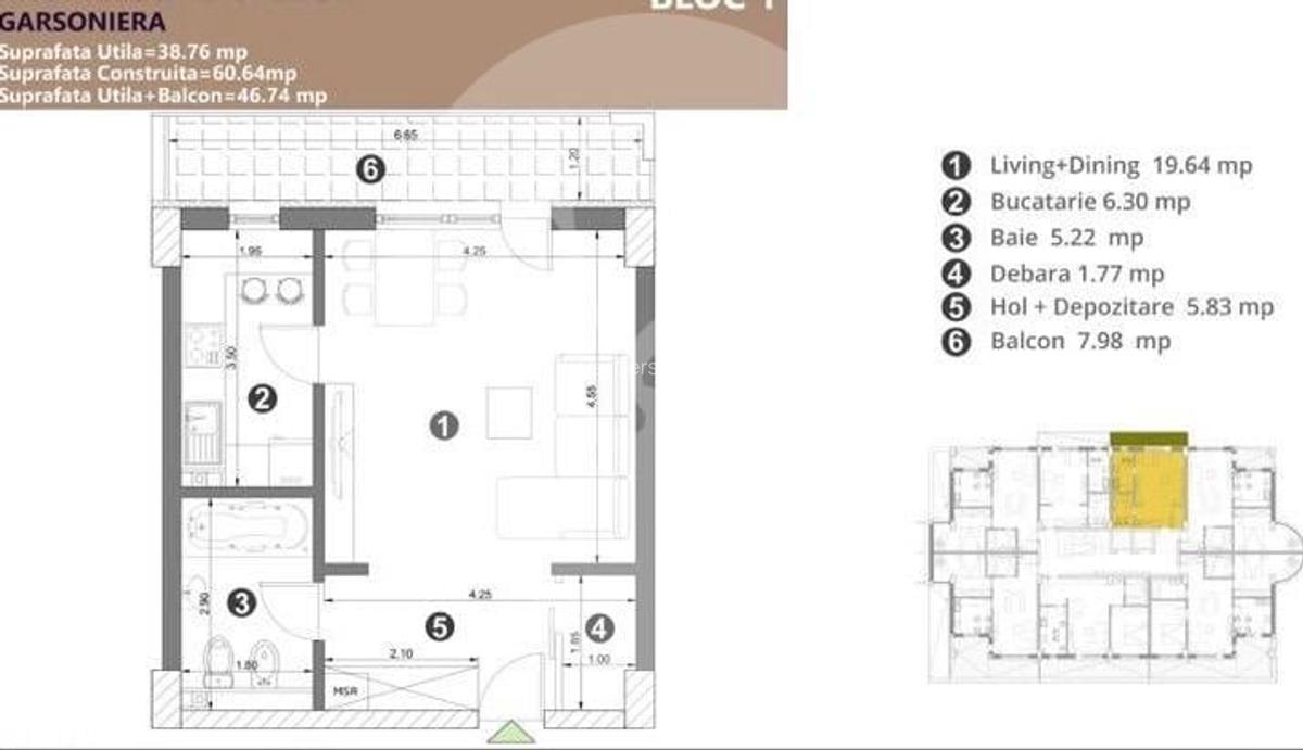 Garsoniera spatioasa- complex rezidential modern | Predare 2026 - 2