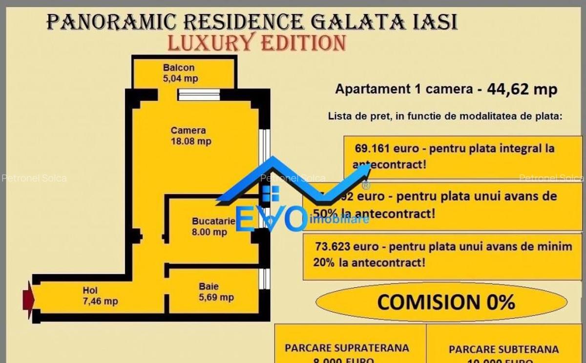 Apartament 1 camera, 44,62 mp, decomandat, de in Galata Ias - 2