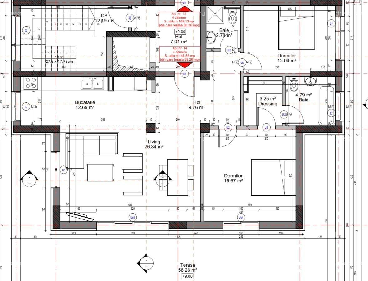 VANZARE APARTAMENT 3 CAMERE-2 BAI-TERASA-COMISION 0%-TVA INCLUS-MAGURELE - 9