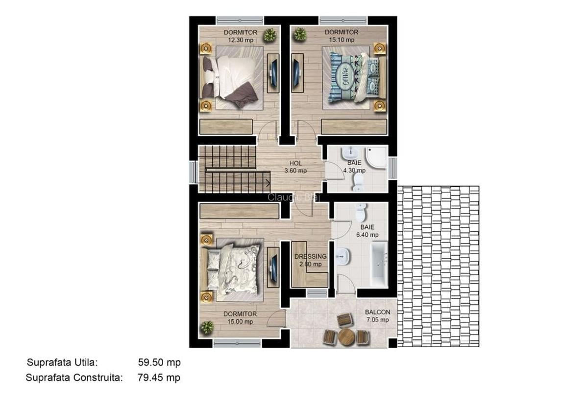 Casa individuala 4 camere 3 bai si garaj Cartier Izvor - 8