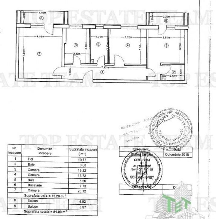Apartament 3 camere 2 balcoane, 81mp | An 2019 | Loc de pa - 16