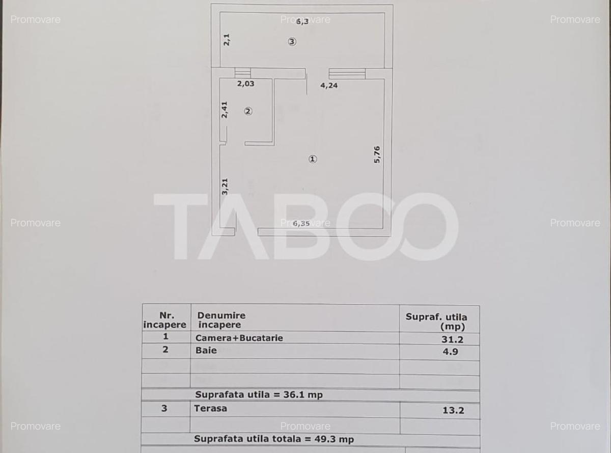 Studio de vanzare 36 mp utili + terasa 13 mp constructie noua 2025 - 1