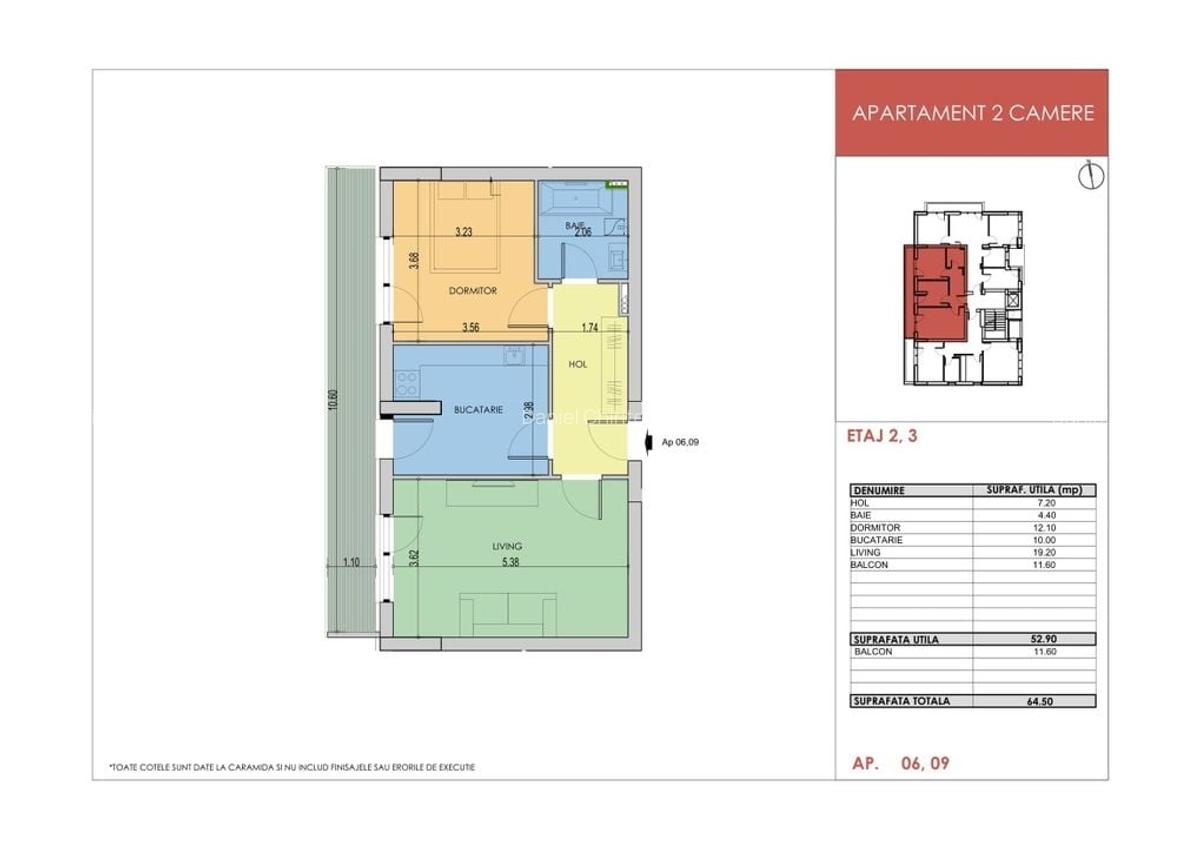 Apartament 2 Camere Decomandat 64.5 Mp  Bloc Nou Grand Arena - 6
