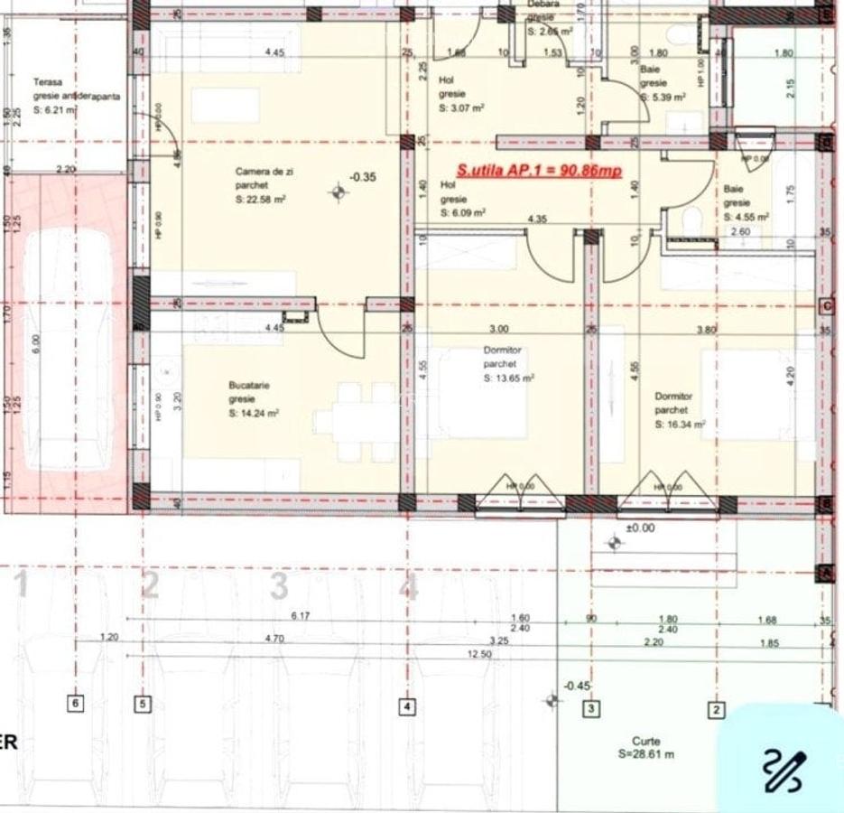 Apartament cu 3 camere, 91mp, gradina, zona Giroc - 1