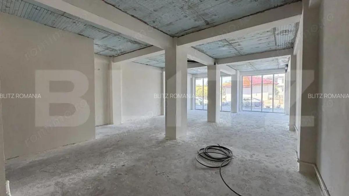 Spa?iu comercial parter bloc nou, 109 mp open space, vitrina, terasa, Brestei - 3