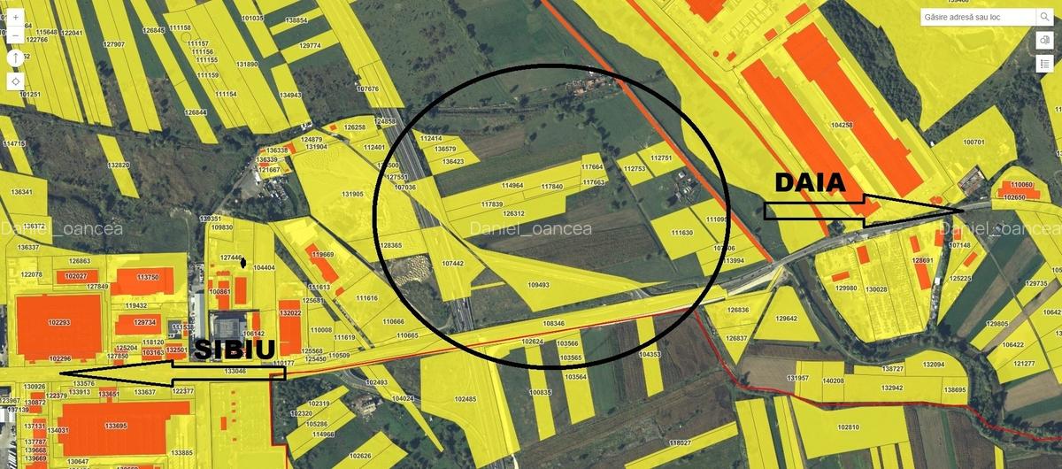 Teren intravilan 18.400 mp langa A1 * Zona Industriala Est Sibiu - 2