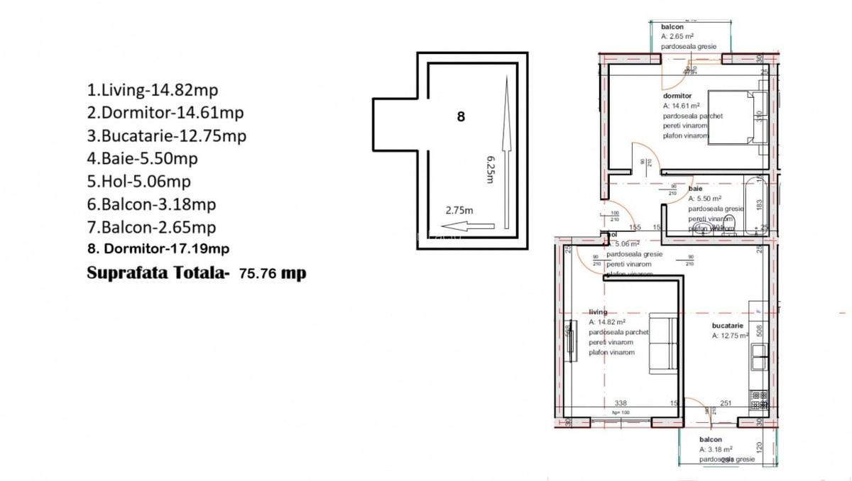 Duplex 3 camere soseaua Leordeni. - 2