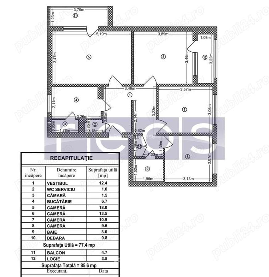 De vanzare apartament decomandat 4 camere zona Apsului - Militari - 15
