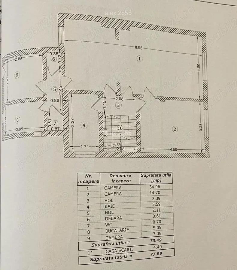 Floreasca-Barbu Vacarescu Apartament spatios in vila - Etaj 1 + pod amenajabil 159mp total - 9