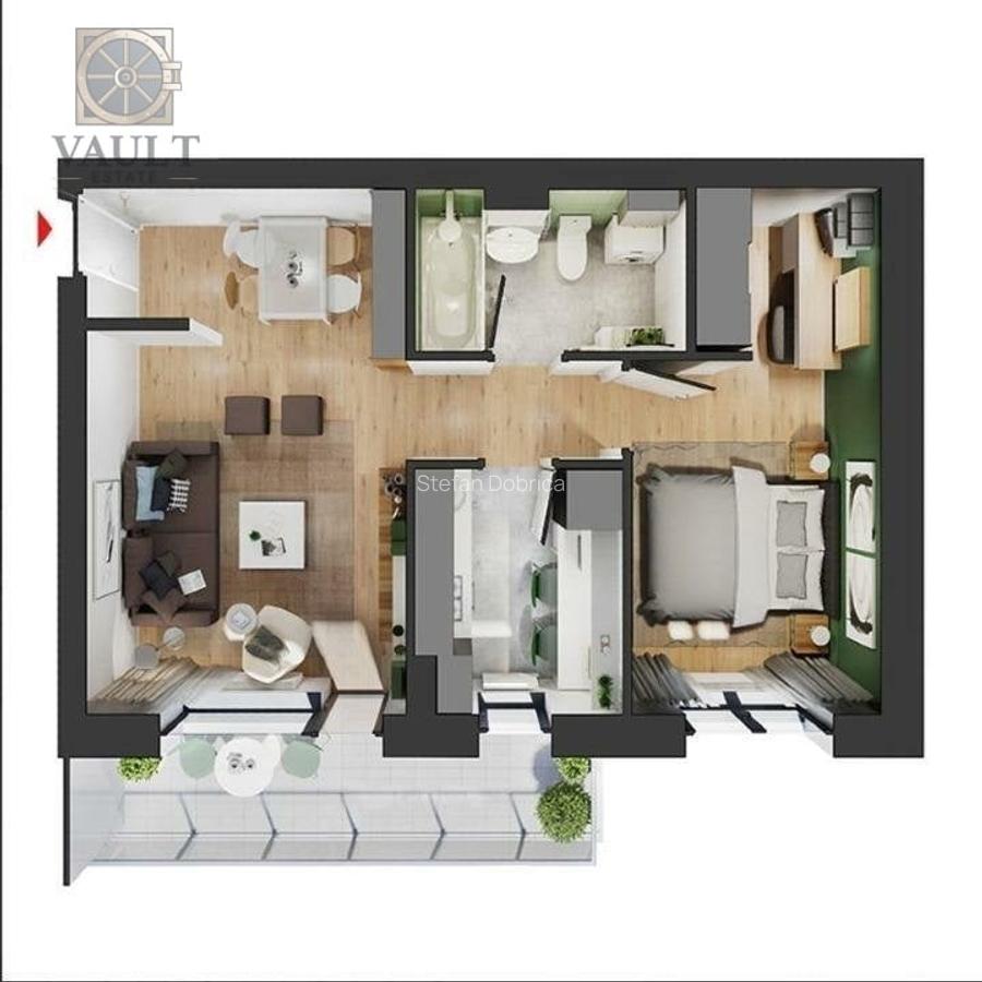 Apartament 2 camere -50MP-Pallady - 10