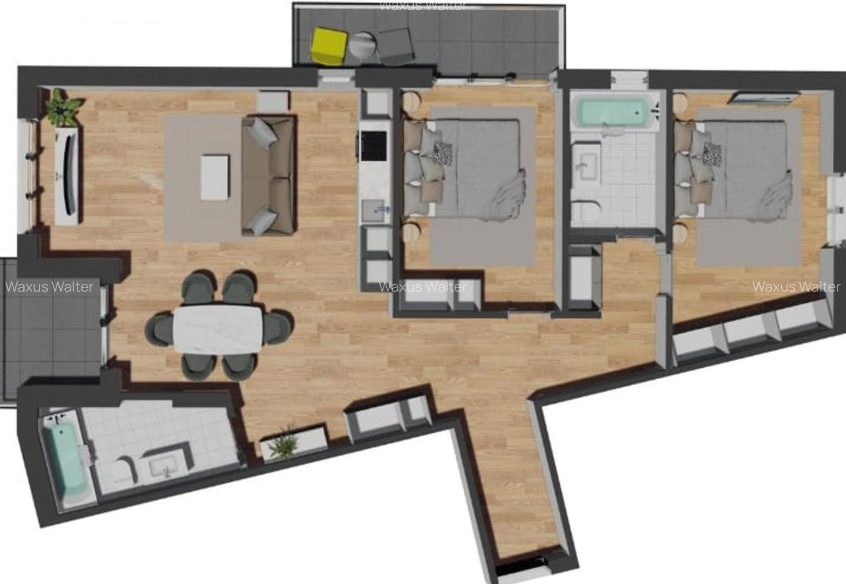 Apartamente semifinisate de 2/3 camere, la 2 minute de VIvo Mall - 10