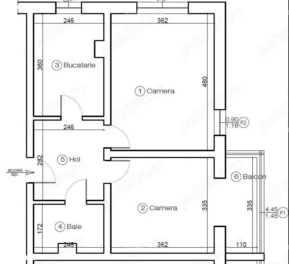 Apartament 2 camere decomandat, in Racadau - 1