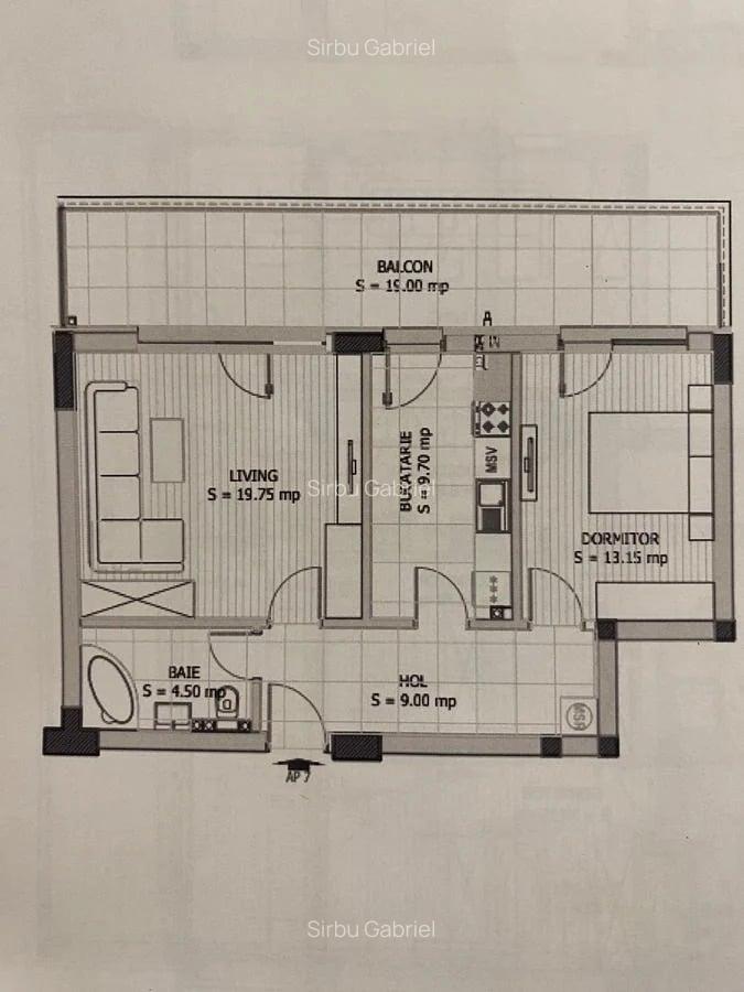 Apartament cu 2 camere decomandat în P-ța Muncii - 1