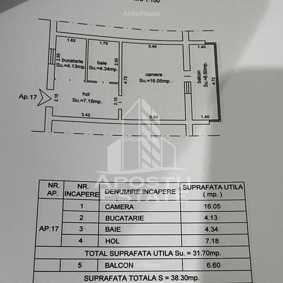 Apartament 1 camera,zona Lipovei - 7