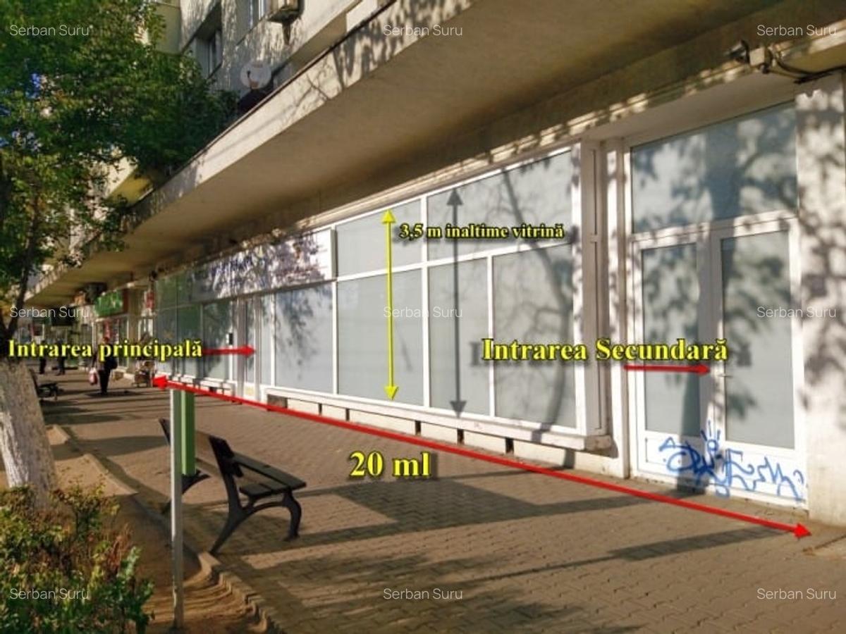 Inchiriez avantajos Spatiu comercial 195 mp, 20 m vitrina Buc. Calea Grivitei - 14