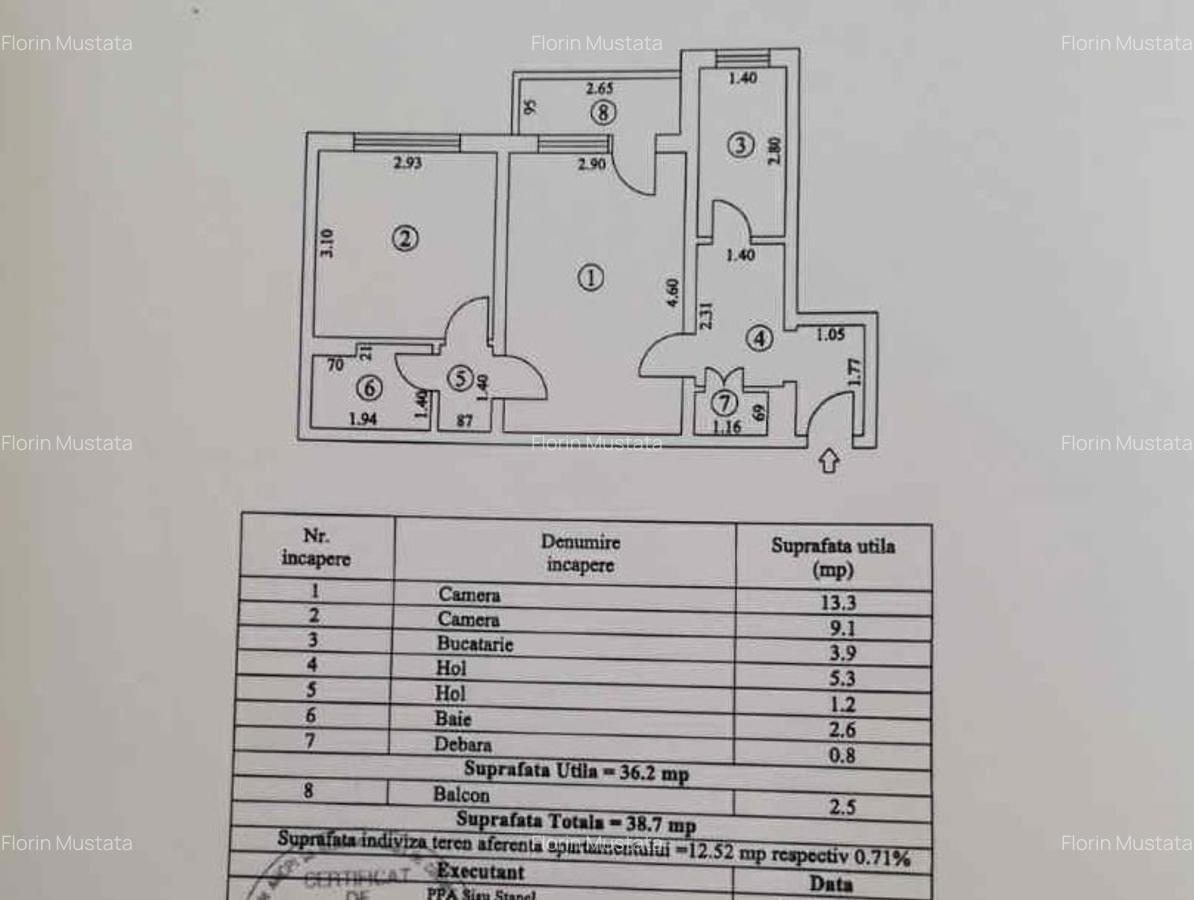 Apartament 2 camere confort 2, zona Viziru 1, etaj 3. - 8