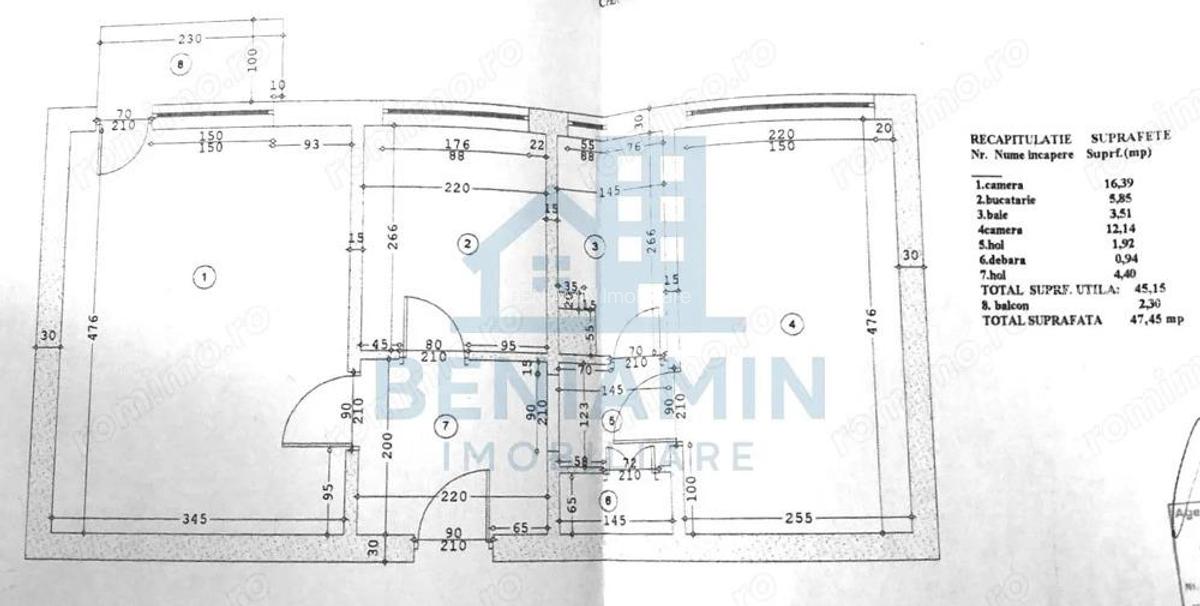 Apartament decomandat 2 camere Rovine Dezrobirii etaj 3 - 7