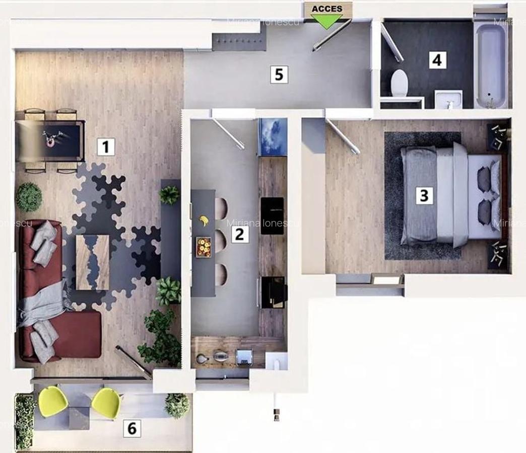 Apartament cu 2 camere decomandat în Torontalului - 22