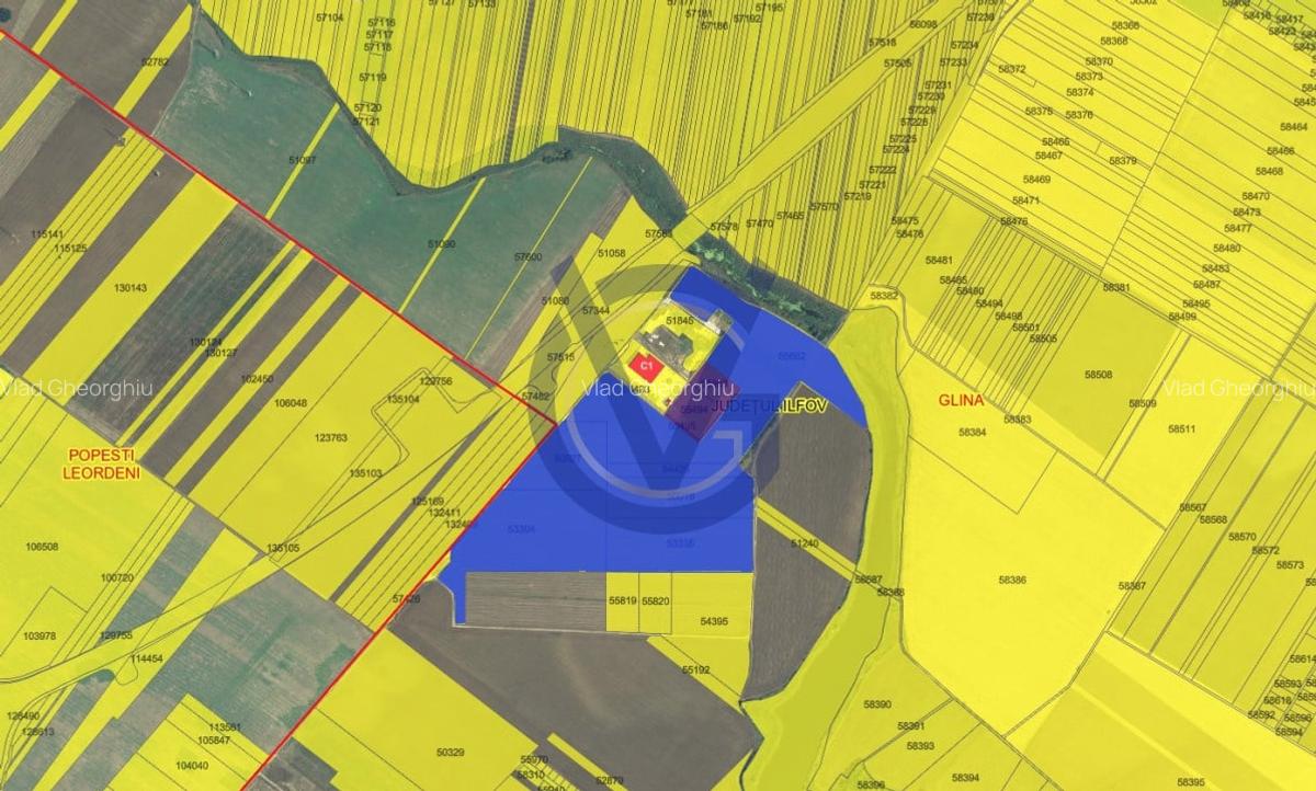 NOU - Oportunitate: 14,5 EURO/mp - 27,2 Hectare - Nodul A0 Glina - 2