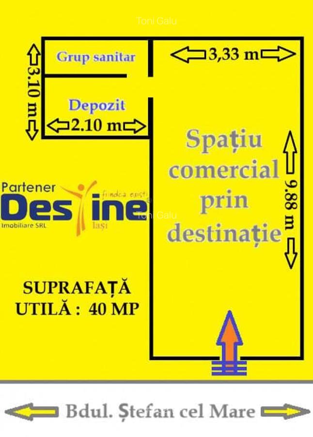 Spa?iu comercial 40 mp ultracentral, pietonal ?tefan cel Mare, utilat cu AC - 1