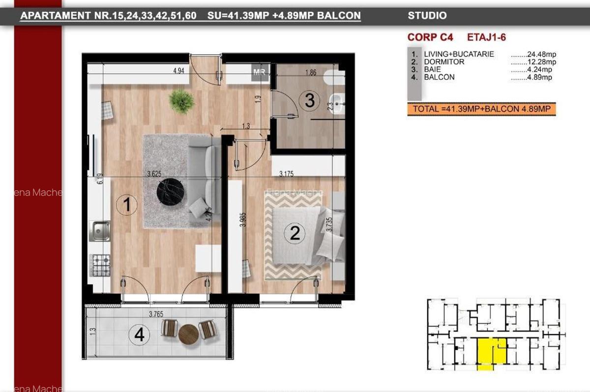Linia Albastra-12 minute M Berceni-Apartament tip studio - 7