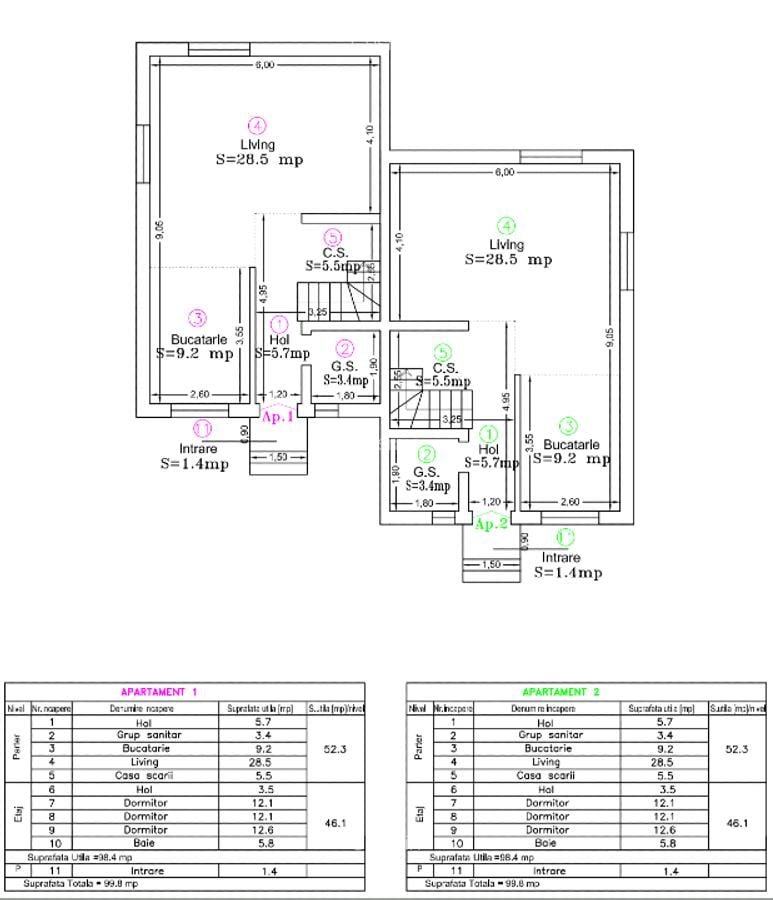 Duplex Calea Urseni 100mp, 4 camere - 4