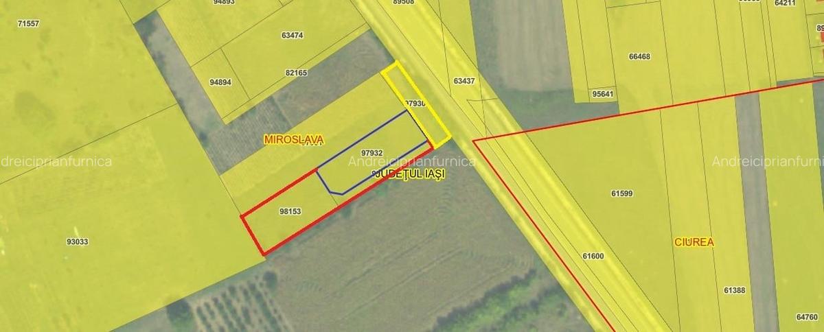 OCAZIE! Ciurbesti Miroslava teren 1500mp doua loturi intravilan la sos de centur - 1