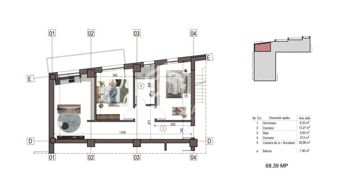 Metrou 1 Decembrie 1918 - Apartament 3 Camere 68 mp - Comision 0% - 2