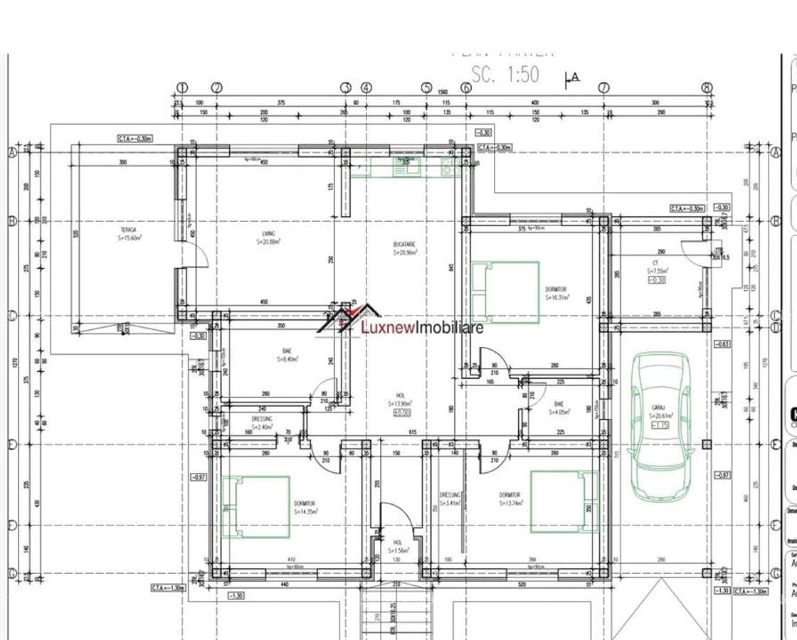 Casa individuala semifinisata in Corusul. Su.120 mp pe teren de 726 mp. Detine C - 9