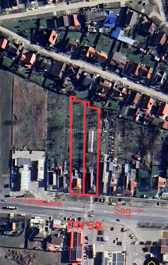 Sag - DN 59 -Casa si Teren 1876 mp - front 14 m - 2