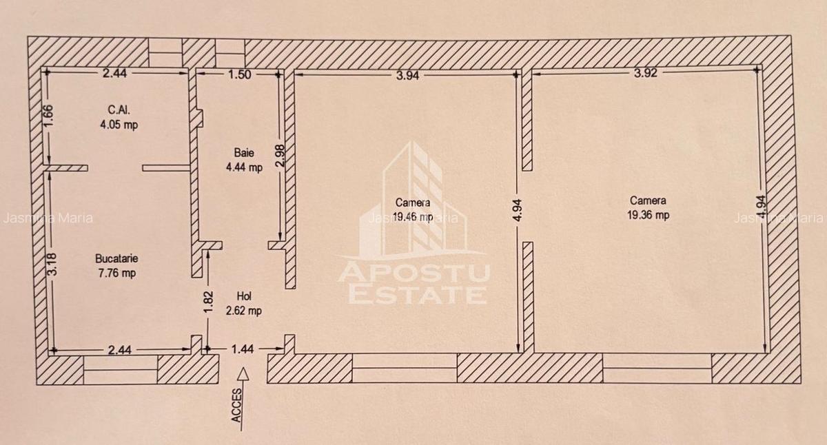 Apartament cu 2 camere la curte comuna in - 8 Apartament cu 2 camere la curte comuna in - 8
