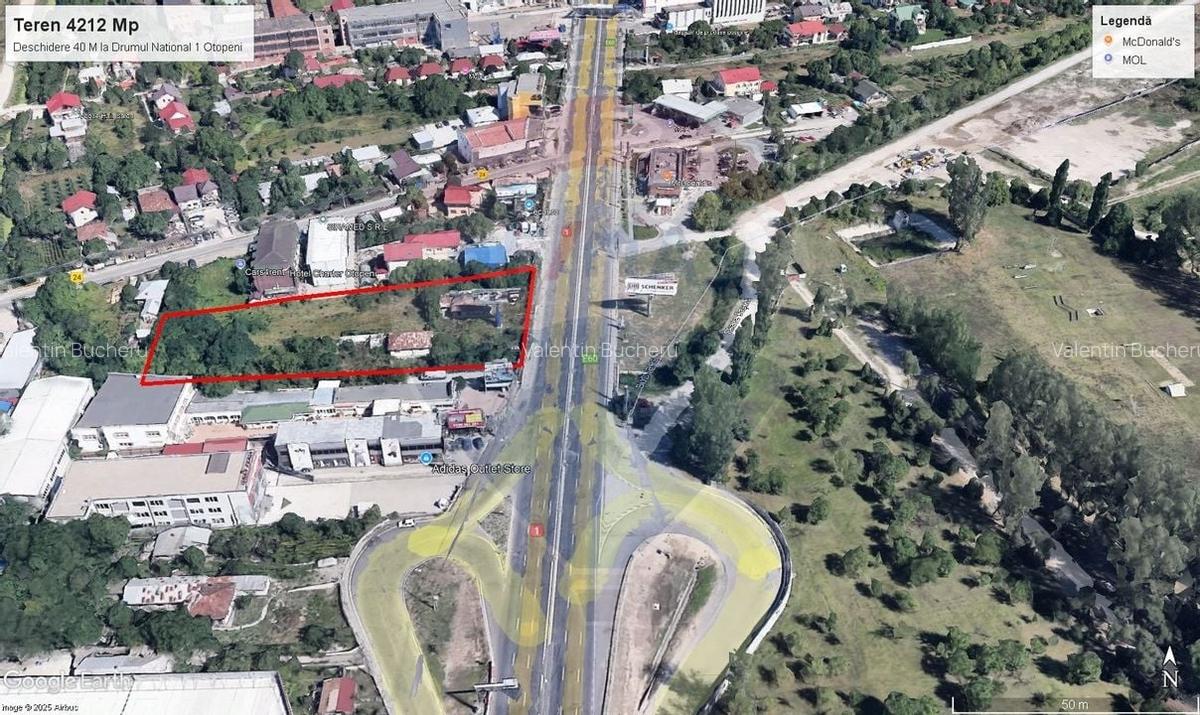 Teren de inchiriat Otopeni - 4212 mp cu deschidere 50 m la DN1 - 3