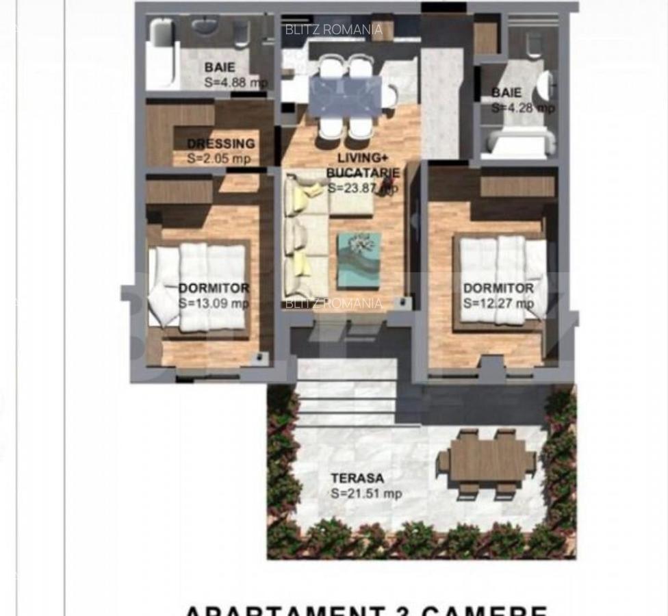 3 camere, 2 bai, logie ?i terasa ansamblu nou, Toront - 1