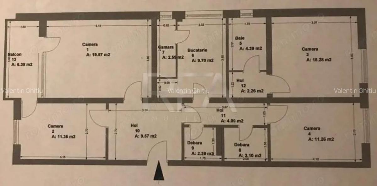 4 camere - Vatra Luminoasa - decomandat - 3/4 - 104 mp - parcare - 8