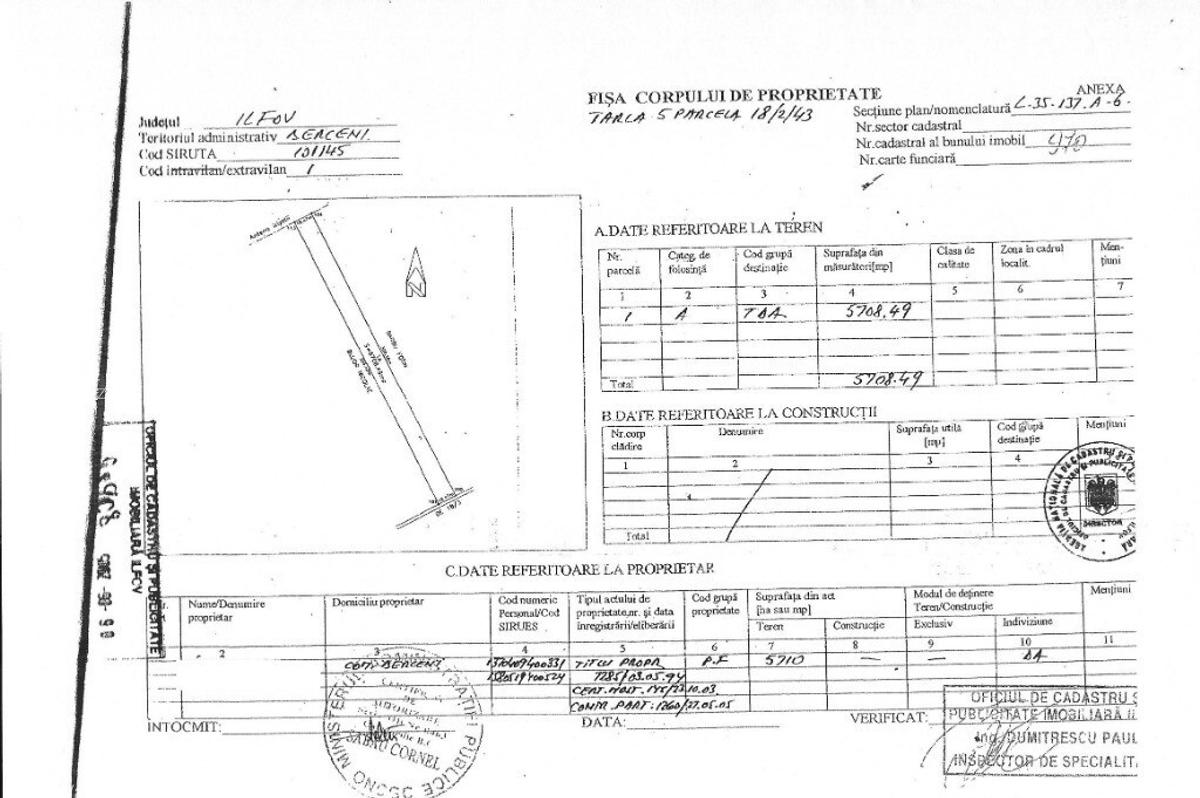 TEREN INVESTITIE Comuna BERCENI - 2