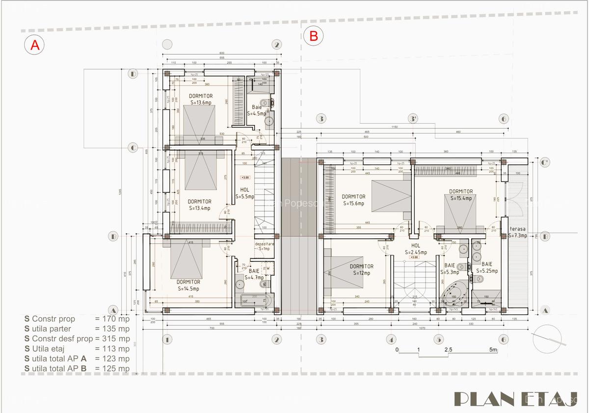 Mosnita Noua - Duplex modern P+E - Su:125mp - St:301mp - Parcare in Curte - 7