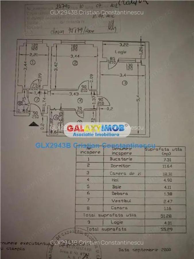 Apartament 2 camere, 55 mp, decomandat , molilat si utilat , Titan, S3 - 4