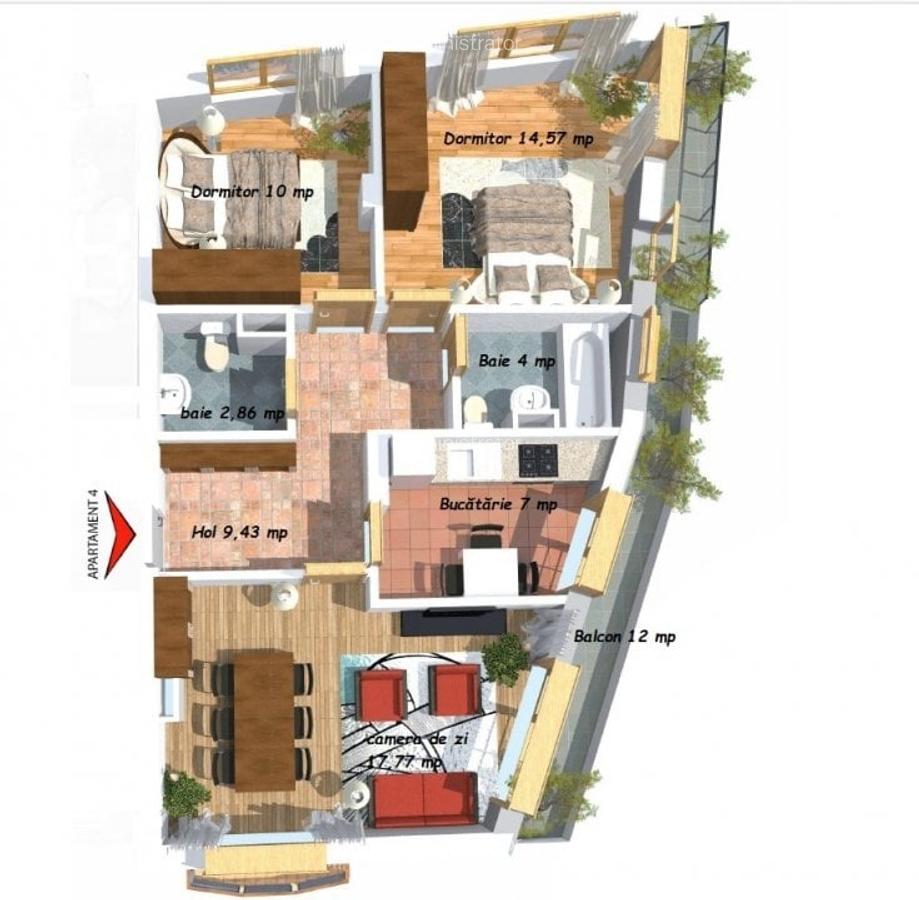 Apartament cu 3 camere decomandat în Camil Ressu - 2