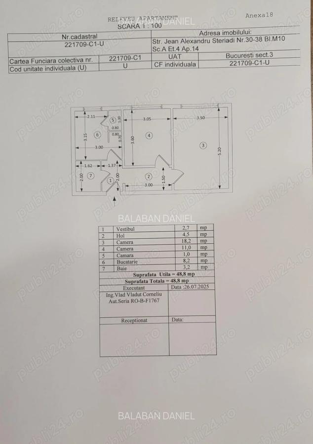 Apartament cu 2 camere Str. Steriadi Jean nr. 30-38 bl. M10 sector 3 - 8