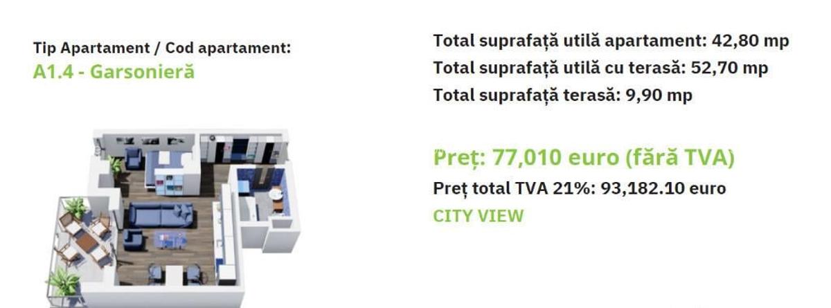 C/1556 De vanzare apartament cu 1 camera in Tudor-Green Residence - 7