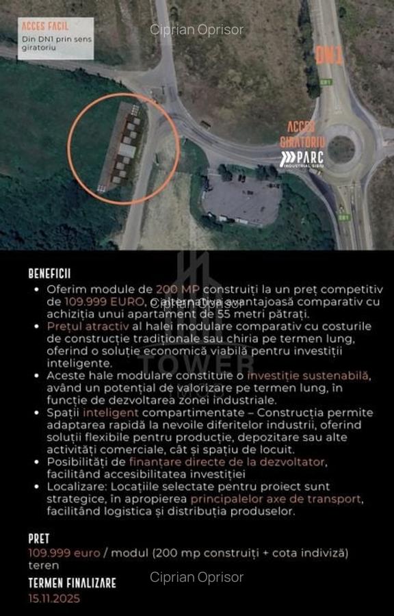 HALE INDUSTRIALE MODERNE ÎN PARCUL INDUSTRIAL SIBIU | 2200mp Teren 200mpu - 12