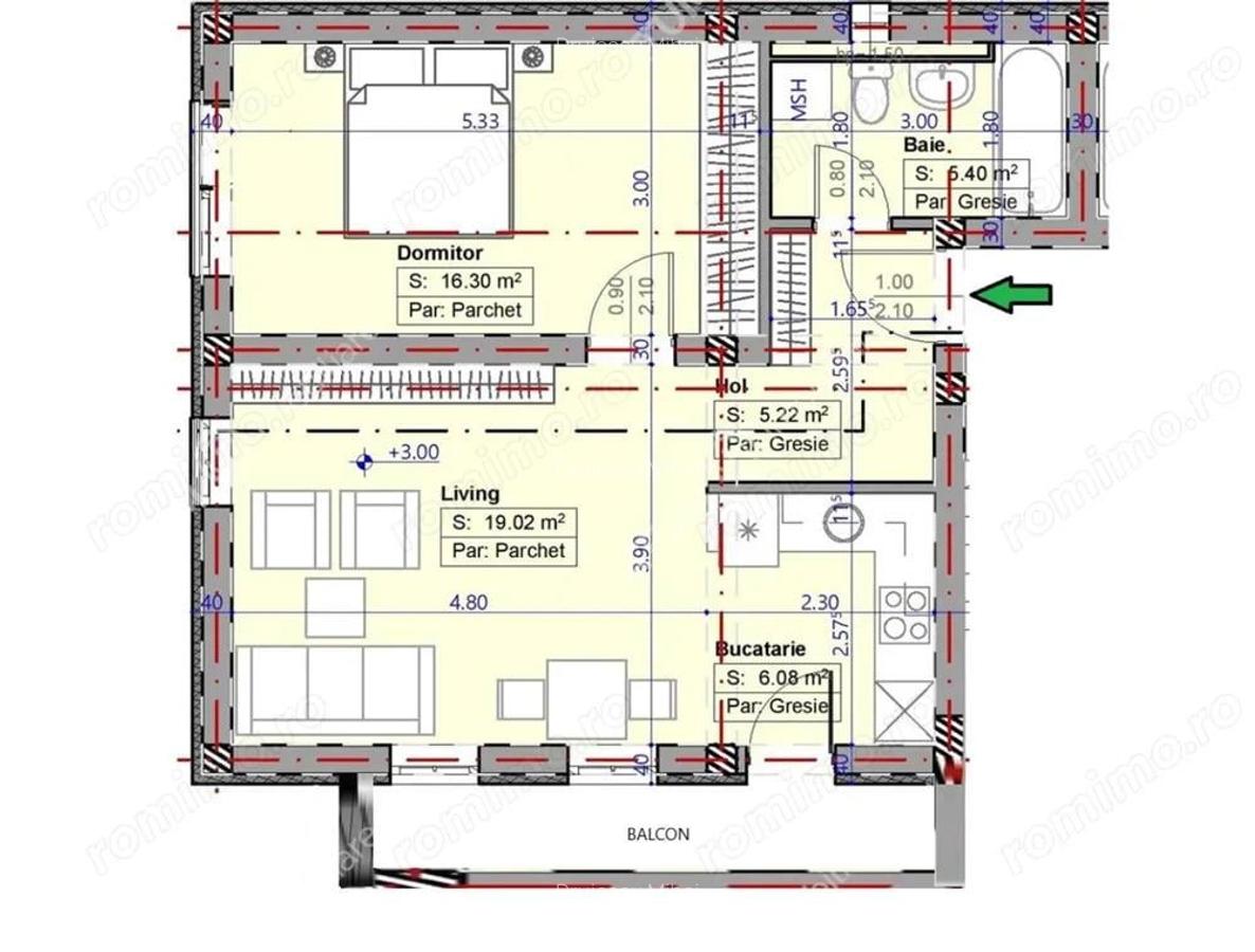 Apartament cu 2 camere si balcon zona Selimbar din Sibiu - 4