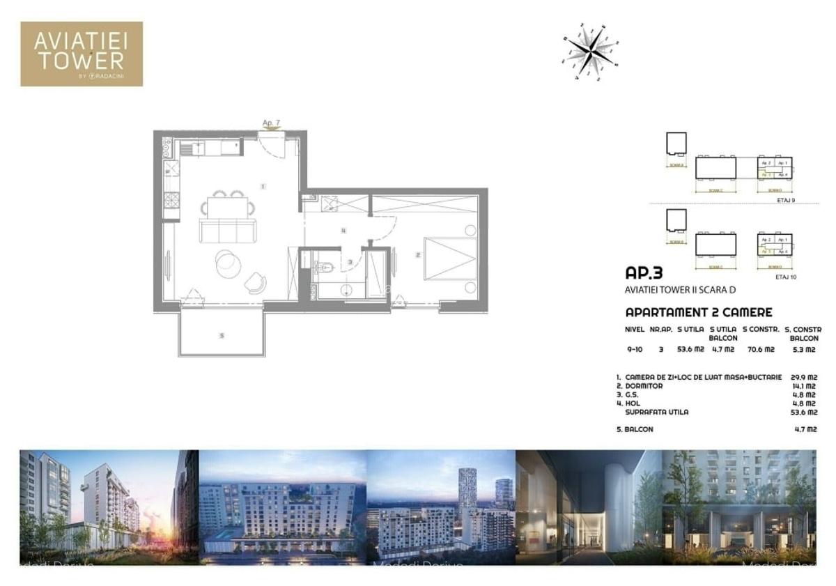 Apartament de 2 camere prima Închiriere Aviației Tower Floreasca - 11
