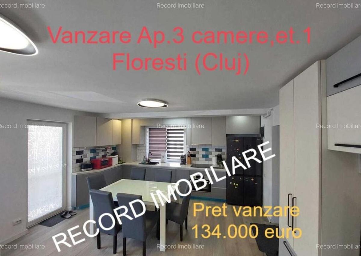 Apartament 3 camere,2 bai, etaj 1, 2 parcari in Floresti - 1